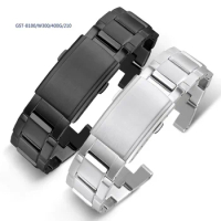 For G-SHOCK Casio Original Accessories Heart of Steel Watchband GST-W300/400g/B100/S310 Metal Concave Interface Watch Strap