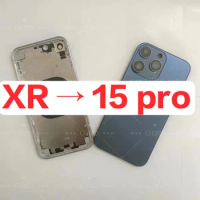 Titanium for iPhone XR Housing like 15 Pro,iPhone XR to iPhone 15pro Backshell conversion XR Diy 15Pro Chassis Replacement