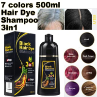 3 In 1 Instant Coloring Shampoo Natural Black Color Hair Dye Herbal Brown Purple Hair Dye Hair Dye Shampoo for Men Women