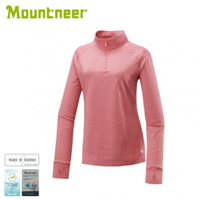 【Mountneer 山林 女 環保紗保暖上衣《玫紅》】42P22/保暖長袖/保暖中層/登山