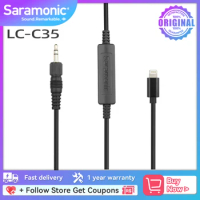 Saramonic LC-C35 Audio Adapter Cable Locking 3.5mm TRS Male to Apple Certified Lightning for iOS iPhone iPad Wireless Microphone