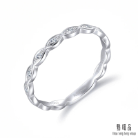 【點睛品】Daily Luxe 時尚流線 鉑金鑽石戒指