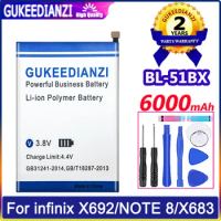 GUKEEDIANZI Battery BL-51BX 6000mAh For infinix note 8 8i X692 X683 X682B HOT 10 hot10 Note8 Batteries