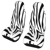 Seamless Zebra Skin Pattern Universal Car Seat Covers for Cars Trucks SUV or Van Texture Auto Seat Cover Protector 2 Pieces