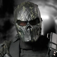Skull Skeleton Airsoft Paintball BB Gun Full Face Protect Mask Shot Helmets Foam Padded Inside Black Eye Shield Full Cover