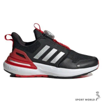 Adidas 童鞋 中大童 旋鈕式鞋帶 RAPIDASPORT BOUNCE BOA 黑紅 ID3388