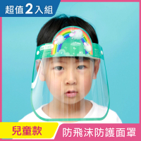 【iRoom 優倍適】全面防疫*防飛沫防霧隔離防護面罩-頭戴式兒童款(超值2入)