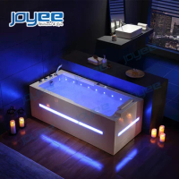 JOYEE Indoor Whirlpool Massage Bathtub 1 Person Hot Tub Spa Tub Comfortable Bath Tub Bathroom LED Light Stripe Water Heater