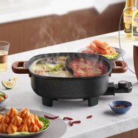 Functional Dish Hot Pot Electric Divided Non-stick Vegetable Ramen Chinese Hot Pot Instant Noodle Soup Fondue Chinoise Cookware