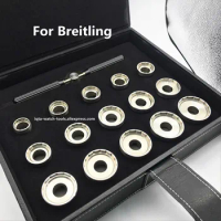 Watch Case Opener 15pcs Stainless Steel Watch Case Opening Dies for Breitling Caseback Removal