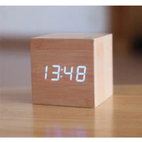 HOUSEEN Jam Digital LED Kayu Aesthetic Desk Clock - JK-808