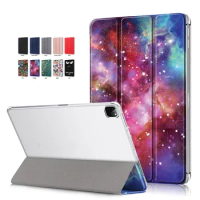 For iPad Pro 12 9 Case 2021 2020 2018 Folding Stand Clear Transparent Hard PC Back Smart Case for Funda iPad Pro 12 9 12.9 2021