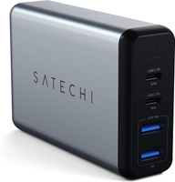 【日本代購】Satechi 75W Dual Type-C PD 旅行充電器2 USB-C PD &amp; 2 USB 3.0 快速充電PSE認證(適用於MacBook Pro, MacBook Air 2018以上, iPad Pro, iPhone等)