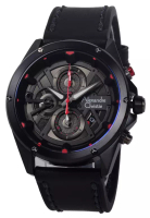 Alexandre Christie Alexandre Christie - Jam Tangan Chronograph Pria - Black Red - Leather Strap - 66