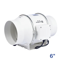 6" turbo fan inline duct fan ventilation fan for round pipe exhaust fan air extractor for bathroom kitchen ventlator 220V