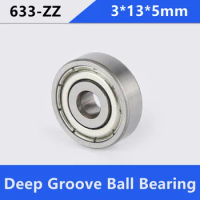 100pcs/lot 633ZZ 633-ZZ 633 ZZ 3*13*5mm Deep Groove Ball bearing Mini Miniature Ball Bearings 3x13x5mm