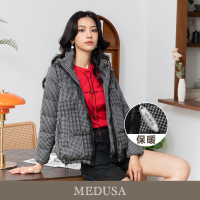 【MEDUSA 曼度莎】現貨-超蓬鬆黑白格羽絨外套（90%羽絨）（M-XL）｜女外套 女夾克 冬新品(210-11707)