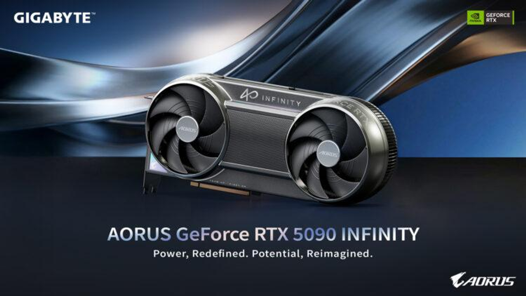gigabyte RTX5090 ヒートシンク ファン　バックプレート　LED Gigabyte、RTX 5090 Infinityを発表。80年代を思わせる斬新なデザイン