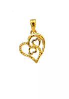 Poh Kong POH KONG 999/24K Pure Yellow Gold Exquisite Triple Love Pendant