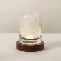 【SPANCONNY 飾品控】聚財自信 l 白水晶 / 黑胡桃木燈座 l 水晶氣氛燈(桌燈/小夜燈/水晶燈)