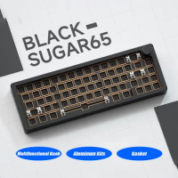 WEIKAV Sugar65 Mechanical Keyboard Aluminum Kits Multifunctional Knob Hot Swap RGB Gaming Keyboard Gasket Pc Gamer Mac Office