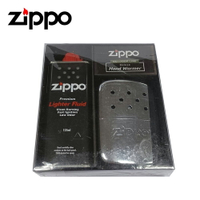 ZIPPO 40182 懷爐+油禮盒組 銀色