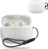 for Bowers & Wilkins Pi8 Wireless Earbuds Case Cover NOUKAJU TPU Cover(with Carabiner + Lanyard) Dr