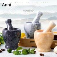 Natural Marble Mortar and Pestle Nordic Modern Spices Garlic Medicinal Materials Mashed Gadgets Kitchen Accessories Home Decor