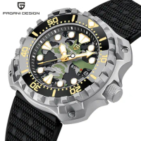 PAGANI DESIGN Titanium Military Men's Mechanical Watch Camouflage Hollow Dial NH35 Sapphire 200m Waterproof Automatic Clock