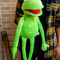 Large Kermit Frog Puppet, The Muppets Show, Soft Hand Frog Stuffed Plush Toy NEW