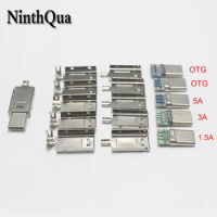 100pcs TYPE-C USB 3.1 Plug Male connector With PCB 4pin 5Pin welding OTG Data line Mic interface DIY data cable accessories