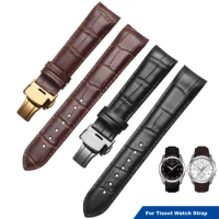 Calfskin Genuine Cow Leather Watchband Belt For Tissot Seiko Omega breitling Watch Strap Bracelets Butterfly Buckle Replacement