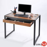LOGIS  耐磨工業風桌面附插座工作桌辦公桌 電腦桌 (長98寬60x高77CM)
