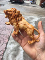 崖柏精雕獅子雄獅金錢豹擺件居家開業送禮收藏木雕汽車動物裝飾品