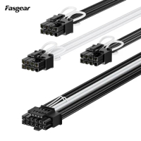 Fasgear PCIe 5.0 GPU Power Cable Sleeved 70cm 12VHPWR Connector Compatible for RTX 3090 Ti 4080 4090 for ASUS EVGA Seasonic