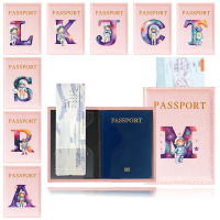 Passport Cover Pink Color Passport Holder Travel Waterproof Protective Cover Astronaut Letter Series