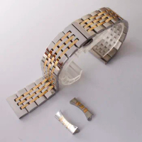 Watchband Stainless steel strap 14mm 17mm 19mm 20mm for Rolex Tissot solid Link watch band silver and gold free curved end ladys