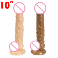 10 inch Big Realistic Dildo Artificial Penis for Women Flexible Textured Shaft Huge Long Suction Cup Male Anal Dildo No Vibrator