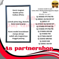karet magnet gasket pintu kulkas 2pintu model sj-305,sj-315,sj-316,sj-317,sj-326 original 731 grey