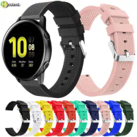 20mm WatchStrap Silicone For Samsung Galaxy watch active 2 40mm 44mm / Galaxy 3 41mm Band Bracelet Wristband For Amazfit GTS 2