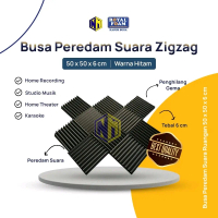 BUSA PEREDAM SUARA MODEL ZIGZAG 50×50×6cm | PEREDAM SUARA BISING RUANGAN Hitam
