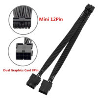 E9LB Dual PCIe 8Pin Female to Mini 12Pin Male GPU Power Adapter Cable for RTX3080 90