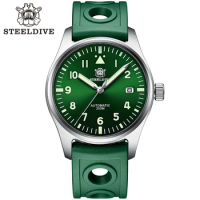 STEELDIVE Pilot Watch Automatic Mechanical Diver Watch C3 Luminous watches Sapphire Crystal glass 200m diver watch NH35 SD1940