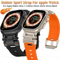 Silicone Strap For Apple Watch Band Ultra 2 49mm 45mm 44 42mm Soft Rubber Sport Band For iWatch Series 9876 Bracelet Accessories