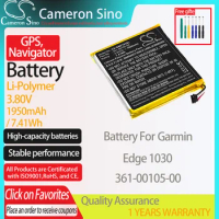 CameronSino Battery for Garmin Edge 1030 fits Garmin 361-00105-00 GPS, Navigator battery 1950mAh/7.41Wh 3.80V Li-Polymer Black