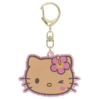 【震撼精品百貨】Hello Kitty_凱蒂貓~日本Sanrio三麗鷗 KITTY曬黑夏威夷壓克力鑰匙圈-扶桑花*60645