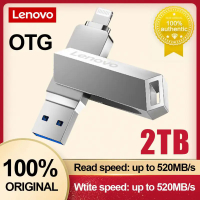 Lenovo 2TB USB 3.0แฟลชไดร์ฟหมุน Pendrive 128Gb 2 In 1 Lightning Type C อินเตอร์เฟซไดร์ฟปากกาความเร็วสูงสำหรับ // PC