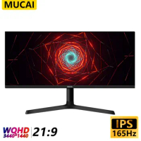 MUCAI 34 Inch Monitor 144Hz Wide Display 21:9 IPS 165Hz Gamer Computer Screen WQHD Desktop LED Not Curved DP/3440*1440