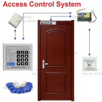 Door Access Control System Set Electric Strike Lock+Power Supply+Wired Door Bell+Switch