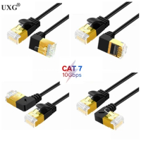 90 Degree Right Angle Cat7 RJ45 Cable Ethernet Cable Lan UTP RJ45 Network For Cat6 Compatible Patch Cord 10Gbps 0.5M 100cm